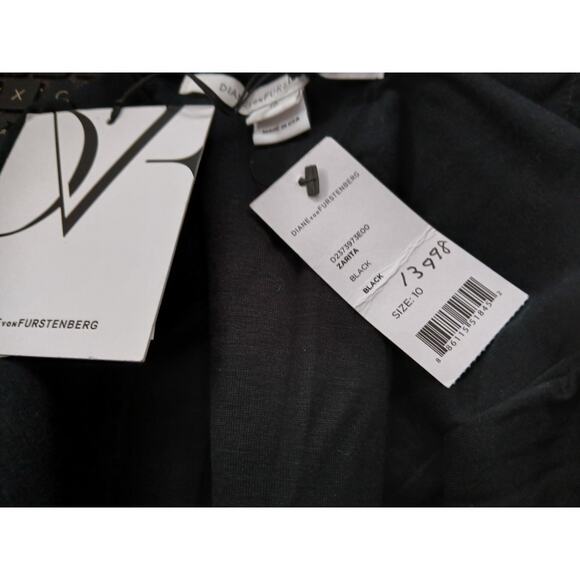 NWT - Diane Von Furstenberg Zarita Black Stretch Lace Shift Dress Size 10 - Picture 2 of 6